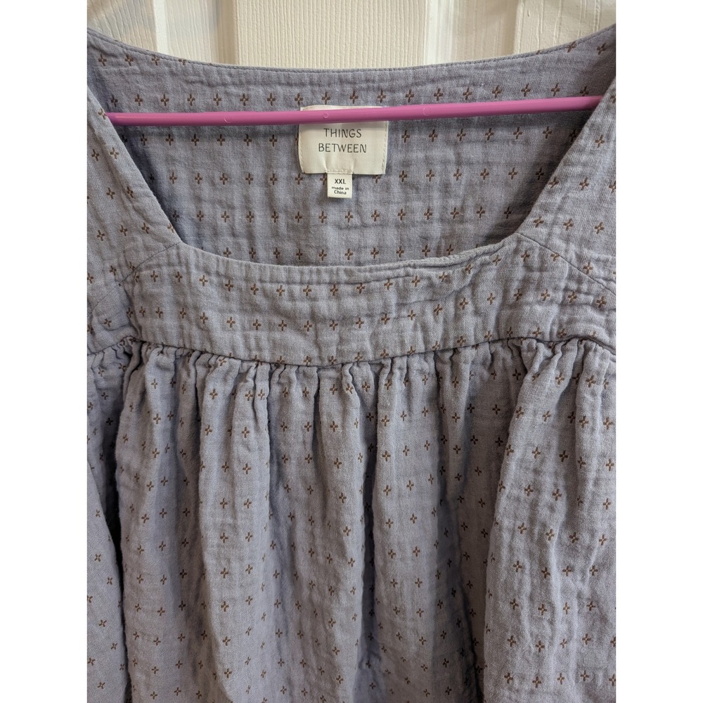 Things Between Puff Sleeve Square Neck Gauze Top … - image 3